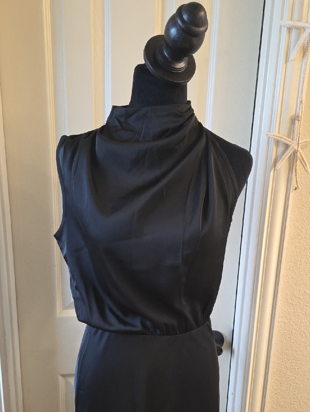 Draped One-Shoulder Black Dress NWT SMALL - Picture 10 of 16